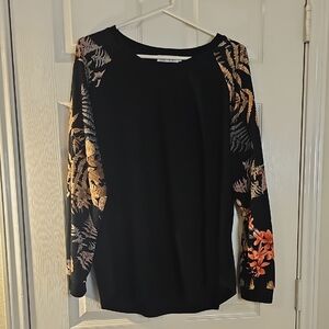 NWOT Aifer Women's Crew Neck Loose Fit Floral Long Sleeves Top XL
